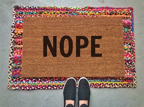 Nope Doormat / Funny Doormat / Funny Welcome Mat / Unwelcome | Etsy