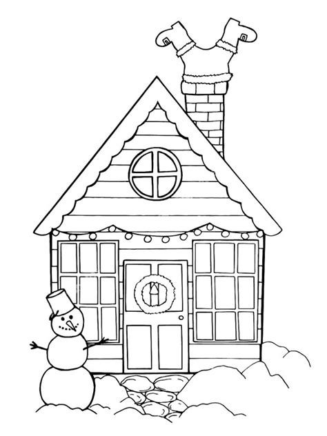 Christmas house Coloring Page - Funny Coloring Pages