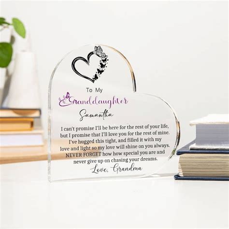 Granddaughter Gift Acrylic Plaque, to My Granddaughter Birthday Gift ...