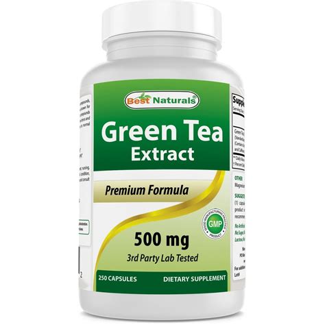 Best Naturals Green Tea Extract Weight Loss Supplement, Dietary Supplements, 500 mg, 250 ...