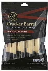 Cracker Barrel Cheese Sticks Extra Sharp White Cheddar 10.0 ea Nutrition Information | ShopWell