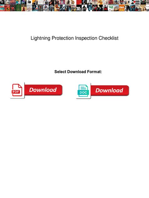 Fillable Online Lightning Protection Inspection Checklist. Lightning Protection Inspection ...