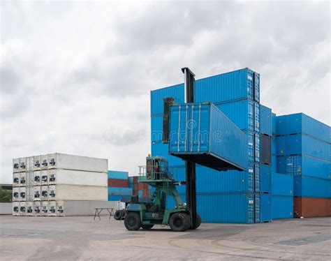 Crane Lifting Up Container in Yard Stock Image - Image of city, canada: 86647147