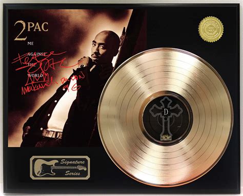 Tupac Shakur 2Pac - Me Against The World Gold LP Record Signature Display - Gold Record Outlet ...