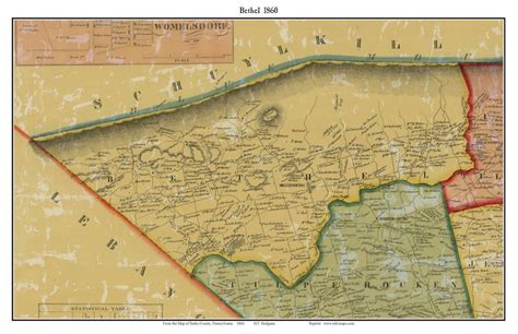 Bethel 1860 Old Town Map with Homeowner Names - Pennsylvania - Reprint ...