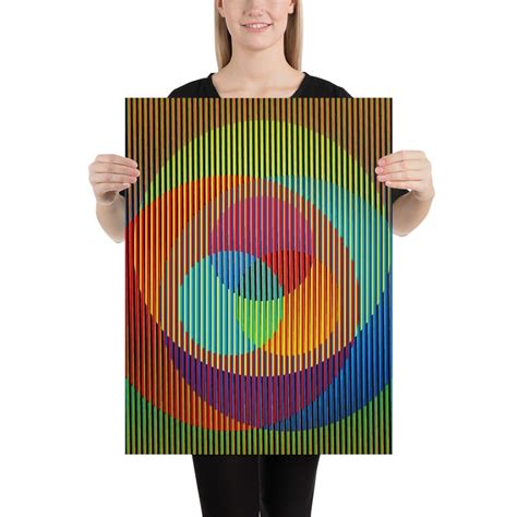 Enhanced Matte Paper Poster, Home Decor, Homage to Carlos Cruz-diez, Kinetic & Optical Art ...