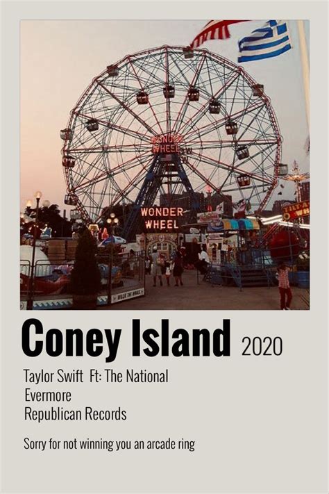 Coney Island poster | Taylor swift posters, Taylor swift lyrics, Taylor ...