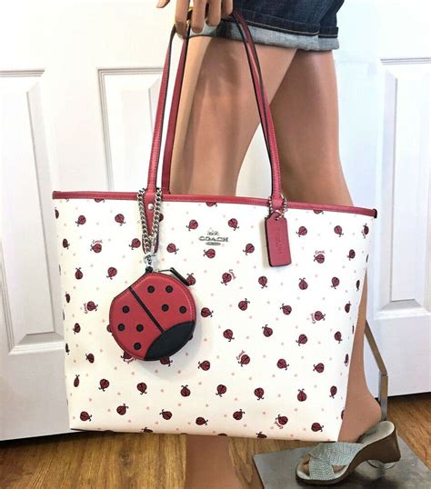 Coach Ladybug Reversible City Tote Purse Pouch Bag Charm NWT #Coach #Tote #Casual | Bags, Tote ...