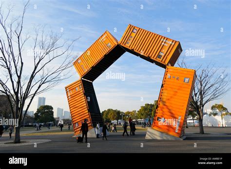 A Shipping Container Art Installation at Yamashita Park, Yokohama JP Stock Photo - Alamy