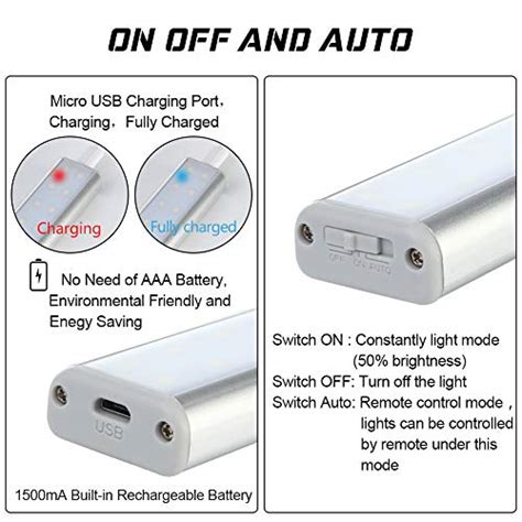 LUNSY 32LED Under Cabinet Lighting Remote Control, 220lm, Wireless Closet Light Rechargeable ...