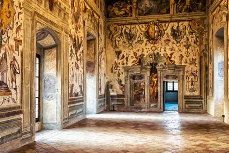 Hall In The Castle Torrechiara. Italy Editorial Stock Photo - Image of ...