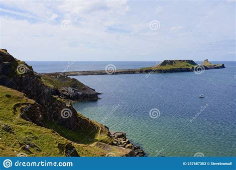 The Worms Head Island and Causeway at Low Tide Stock Image - Image of ...