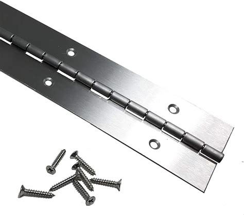 Heavy Duty 2" x 48" Stainless Steel Piano Hinge - .060" Thick - ¾" S.S. Screws Included - 5 Pack ...