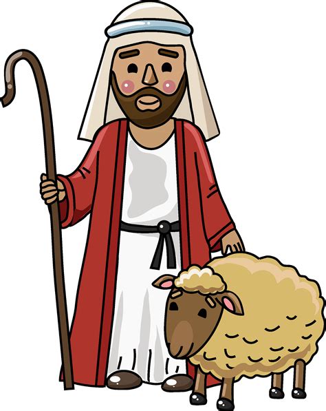 Clipart Of Sheep And Shepherd