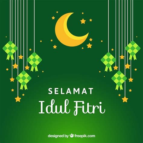 Premium Vector | Lovely idul fitri background with flat design