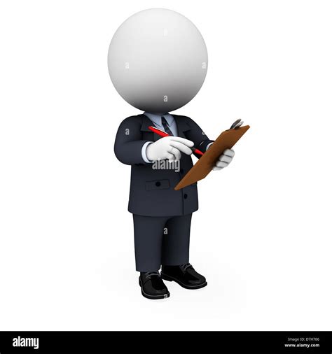 3d white character as business man Stock Photo - Alamy