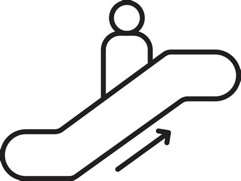 Escalator Icon In Black Line Art. 24193949 Vector Art at Vecteezy