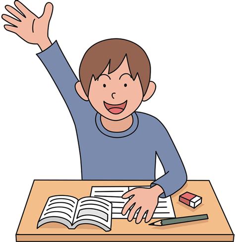 Raised hand student clipart. Free download transparent .PNG | Creazilla