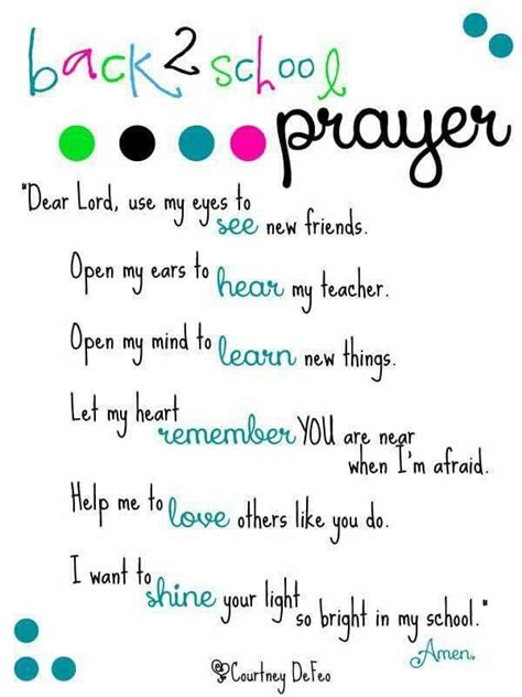 What would you say to your child's teacher? - Courtney DeFeo | Back to school prayer, School ...