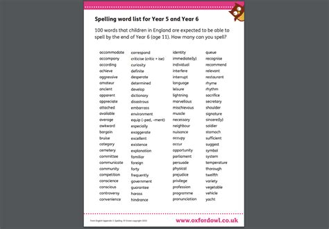 Year 5 and 6 spelling list words – 16 of the best worksheets and resources for KS2 SPaG - Teachwire