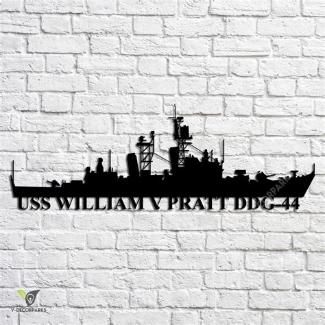 Uss Sampson Ddg-102 Navy Ship Metal Art, Navy Ships Silhouette Metal Gift For Navy Veteran ...