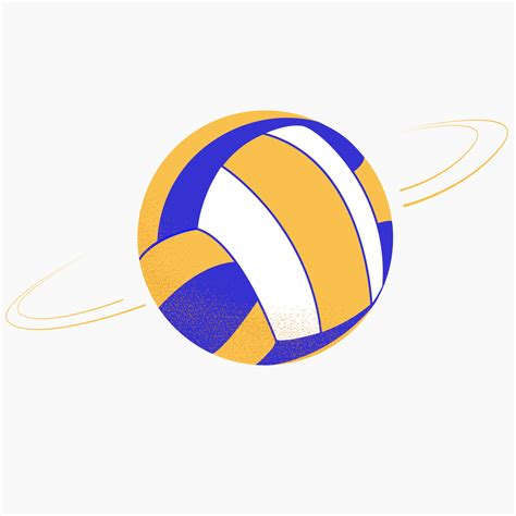 Volleyball ball with blue orange and white color 4474726 Vector Art at ...