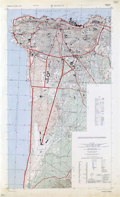 Large scale detailed map of Beirut city - 1961 | Beirut | Lebanon ...