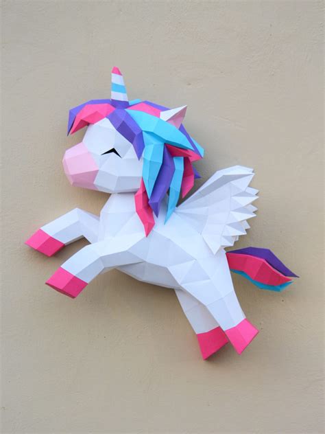 Unicorn Papercraft Model Template - EpicGami