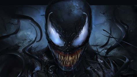 Download 4K Ultra HD Venom Face With Black Goo Wallpaper | Wallpapers.com