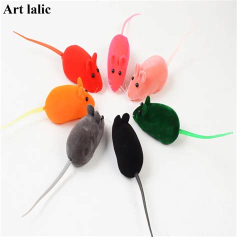 10Pcs Mouse Cat Toy Kitten Catching Toy False Mouse Rat Screaming Noise Sound Toys For Cats Dog ...