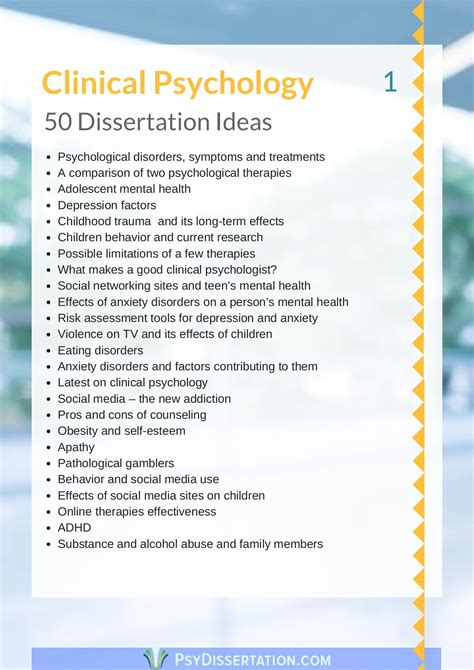 Clinical Psychology Dissertation Ideas - Psy Dissertation - Page 1 - 2 | Flip PDF Online | PubHTML5