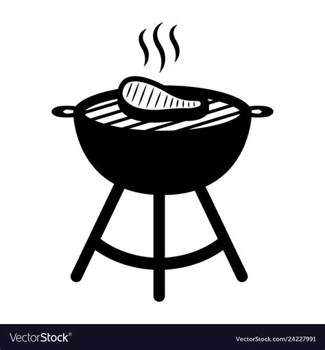 Isolated barbecue grill with a steak icon Vector Image