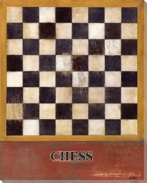 Chess Board Wrapped Canvas Giclee Print Wall Art - Wall Decor - Artwork