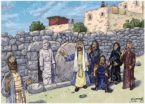 Bible Cartoons: John 11 - Lazarus resurrected - Scene 04 - Lazarus ...