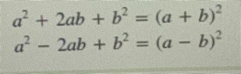 Solved a2+2ab+b2=(a+b)2a2-2ab+b2=(a-b)2 | Chegg.com