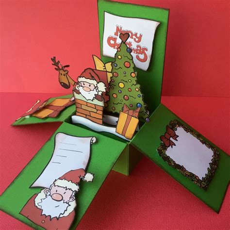 Santa Claus Card 3D Christmas Card Instant download - Etsy España
