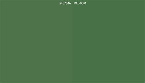 HEX #4E734A to RAL Code RAL 6001 Conversion chart (RAL Classic)