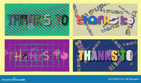 Set of Sign THANK`S TO Letter Illustration Poster.background Colorful Letter Stock Vector ...