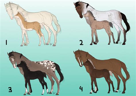 Mare and Foal Adoptables 4 - CLOSED by Anonymous-Shrew on DeviantArt