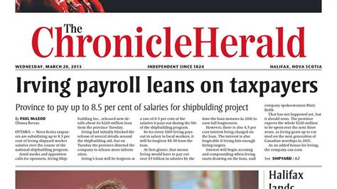 Halifax Chronicle-Herald to cease publication of Sunday edition - The Globe and Mail