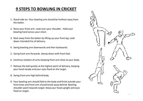 Overarm Cricket bowling technique by - UK Teaching Resources - TES