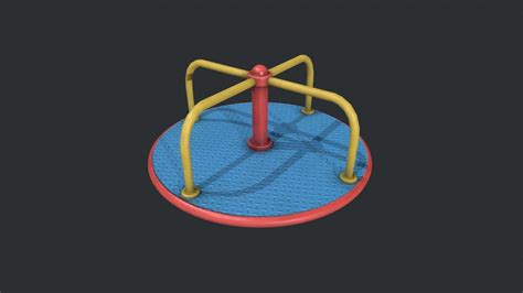 3D model Playground Roundabout - Blue | CGTrader