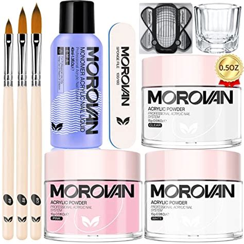 Morovan Acrylic Nail Kit Acrylic Powder and Professional Monomer Acrylic Nail Liquid set with ...