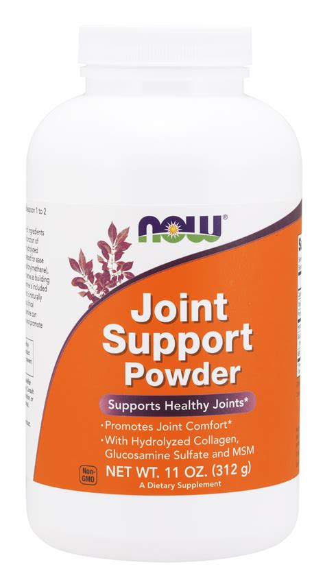 NOW Supplements, Joint Support™ Powder with Beef Gelatin, Glucosamine Sulfate and MSM, 11-Ounce ...