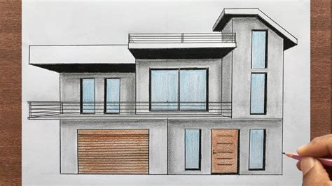 How to Draw a House in One-Point Perspective Step by Step - YouTube