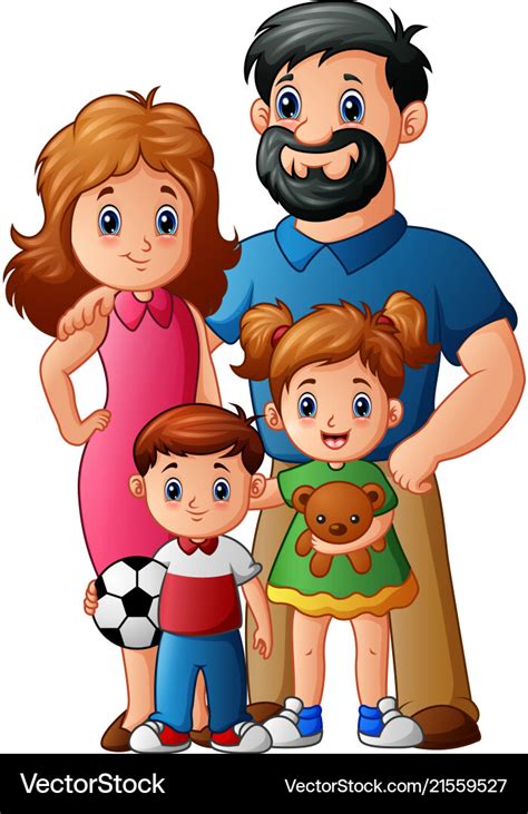 Happy Cartoon Family