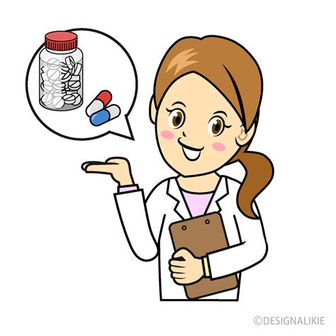 Pharmacist Explaining Medicine Cartoon Free PNG Image｜Illustoon