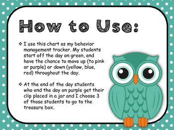 Owl Behavior Chart by Roxy Heiny | Teachers Pay Teachers