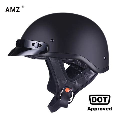 AMZ Retro Motorcycle Helmet Half Face Moto Helmet Vintage German Style Casco Casque Scooter ...