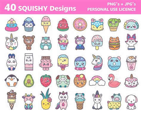 Squishy clipart Bundel / Kawaii clipart / Squishy clip art / - Etsy Nederland